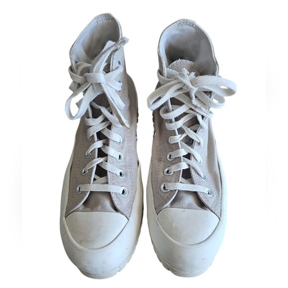 Converse Chuck Taylor AllStar Lugged High-Top Chunky Greige Sneaker Shoes Sz 9.5 - Picture 4 of 12